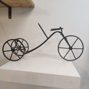 Tricycle Wine Bottle Holder Metal Black